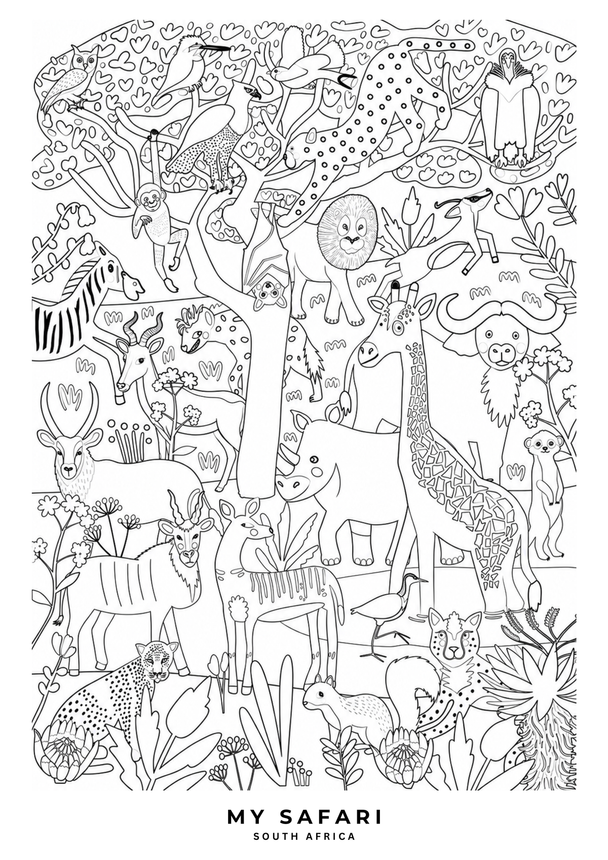 Jumbo Safari Colouring Poster
