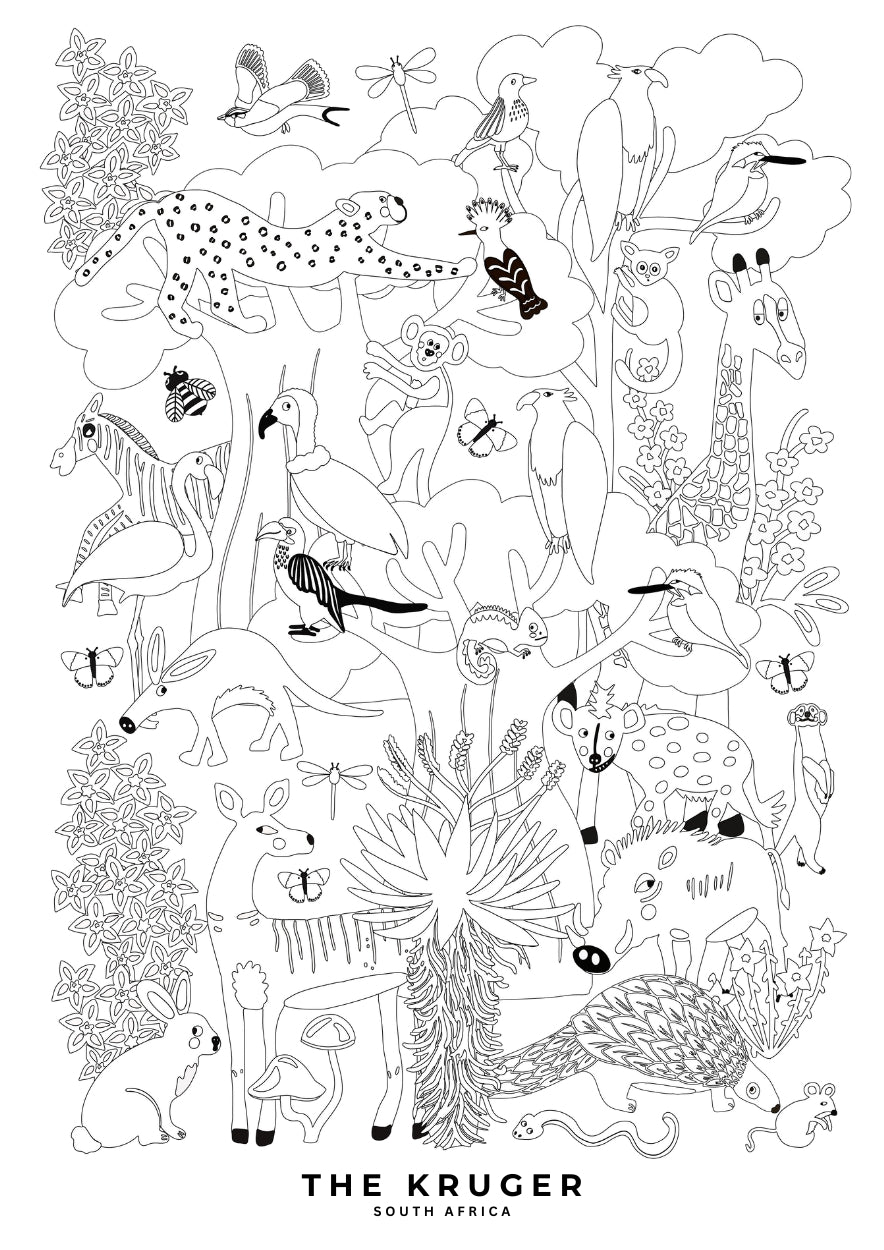 Kruger Park Mighty Big Colouring Poster