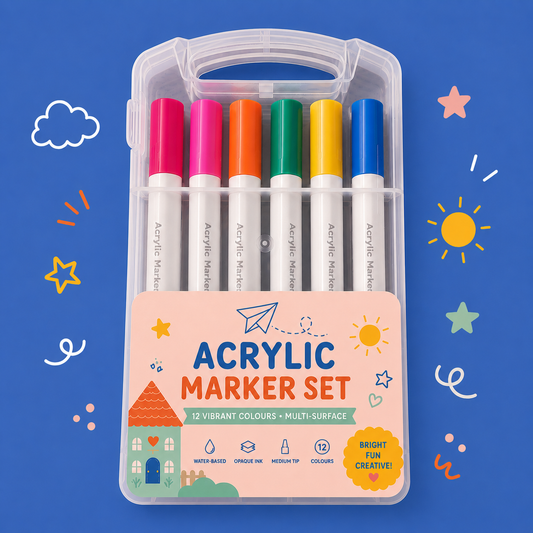 Acrylic Marker Set – 12 Vibrant Colours