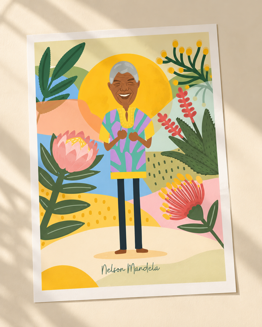 Nelson Mandela Botanical Art Print – A3